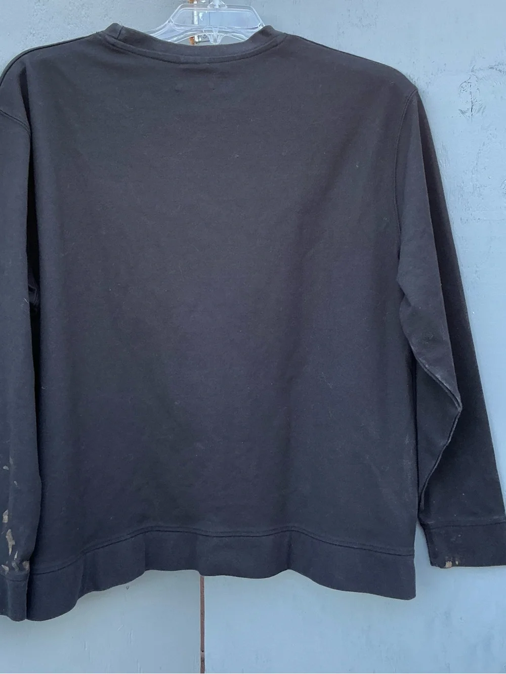 Tesla Mens Crewneck Sweater Black Distressed Size Extra Large